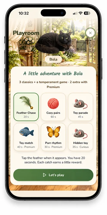 Playroom: choose a mini-game for Bola