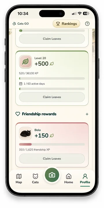 Leaves and progress rewards