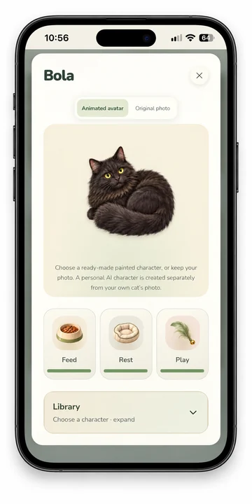 Bola: a fluffy illustrated avatar in the game